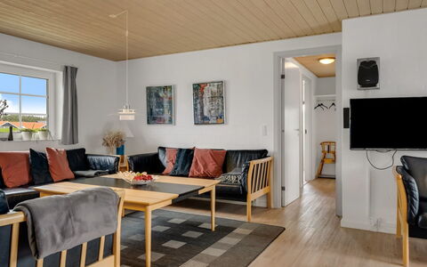 Hildegard - 50M from the Sea: Furniture, Flooring, Wood, Interior Design, Ceiling, Floor, Room, Wood Flooring, Living Room, Home