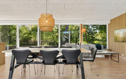 Eliene - 500M from the Sea: Furniture, Flooring, Interior Design, Floor, Chair, Wood, Table, Ceiling, Kitchen & Dining Room Table, Dining Room