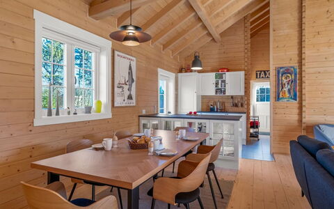 Taija - 200M to the Fjord: Wood, Home, Ceiling, Interior Design, Flooring, Cottage, House, Floor, Door, Furniture