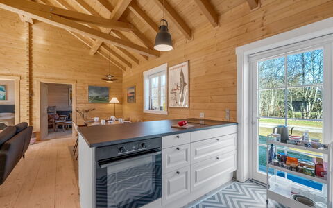 Taija - 200M to the Fjord: Wood, Flooring, Ceiling, Interior Design, Floor, Kitchen, Home, Door, Cottage, Countertop