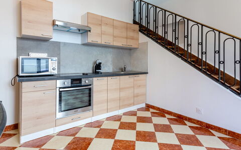 Villerville: Flooring, Floor, Wood, Interior Design, Kitchen, Furniture, Wood Flooring, Room, Wood Stain, Cabinetry