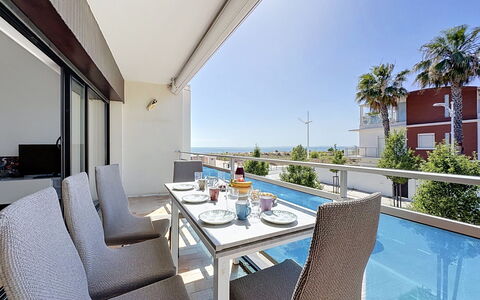 Aigo Sau 3: Apartment, Balcony, Chair, Resort, Shade, Hotel, Aluminium, Penthouse Apartment, Kitchen & Dining Room Table, Villa