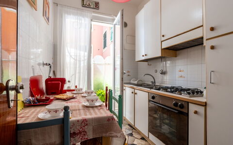 A Cà du Piero: Apartment, Flooring, Interior Design, Home, Floor, Furniture, Door, Major Appliance, Kitchen Appliance, Kitchen