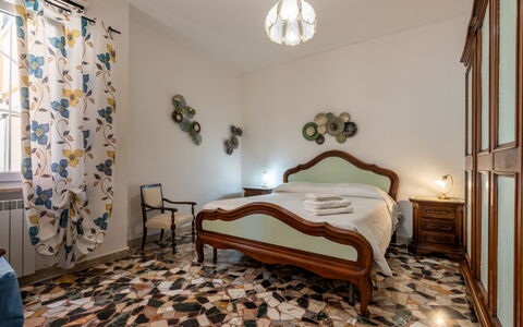 A Cà du Piero: Interior Design, Flooring, Furniture, Floor, Wood, Room, Ceiling, Bedroom, Lighting, Bed