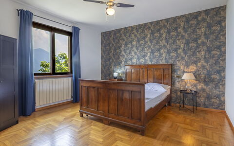 Ortigara Terrace View: Bed, Furniture, Interior Design, Bedroom, Bedding, Bed Sheet, Wood, Flooring, Ceiling, Floor