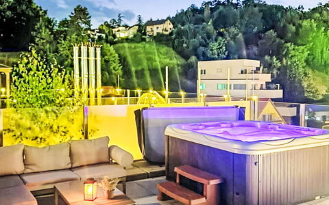 The Penthouse 5: Swimming Pool, Lighting, Night, Resort, Landscape Lighting, Eco Hotel, Chair, Hotel, Design