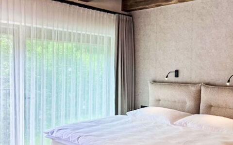Pod Hvězdami: Interior Design, Wood, Flooring, Floor, Furniture, Ceiling, Lighting, Bedroom, Bed, Light Fixture
