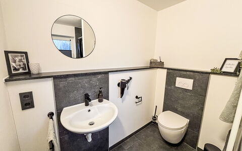 Ferienhuuske Boden: Plumbing Fixture, Bathroom Sink, Flooring, Bathroom, Floor, Interior Design, Sink, Tap, Plumbing, Toilet