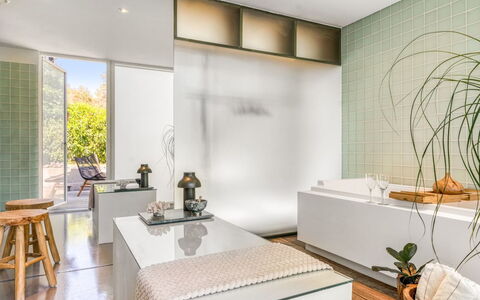Dagny - 300M from the Sea: Interior Design, Wall, Flooring, Floor, Furniture, Home, Lighting, Ceiling, Kitchen, Houseplant