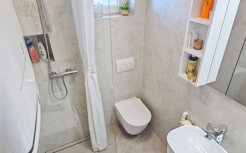 Emma: Plumbing Fixture, Bathroom, Flooring, Floor, Interior Design, Toilet, Plumbing, Sink, Bathroom Sink, Tap