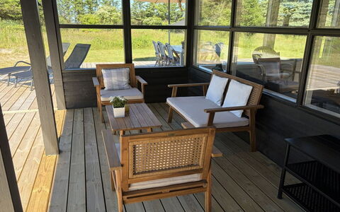 Goce - 300M from the Sea: Furniture, Wood, Wood Flooring, Flooring, Floor, Porch, Outdoor Furniture, Chair, Hardwood, Table