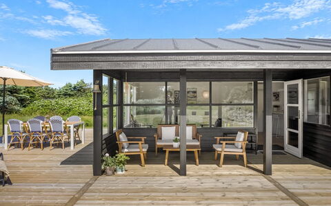 Goce - 300M from the Sea: Wood, Porch, Door, Furniture, Roof, Home, Hardwood, Deck, Shade, Outdoor Structure