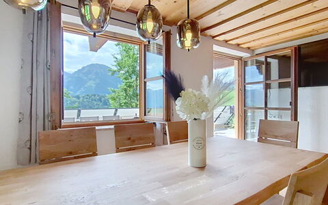 Hoamat Stadlfeld: Furniture, Interior Design, Flooring, Wood, Ceiling, Light Fixture, Floor, Chandelier, Dining Room, Lighting