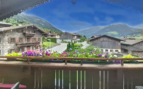 Holzegger: House, Balcony, Cottage, Mountain Range, Village, Valley, Flowerpot, Floristry, Mountain Village, Houseplant