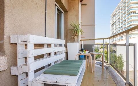 Ribera: Furniture, Wood, Outdoor Furniture, Floor, Flooring, Apartment, Balcony, Chair, Wood Stain, Hardwood