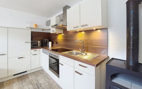Buchauer: Flooring, Interior Design, Kitchen, Countertop, Wood, Floor, Cabinetry, Kitchen Appliance, Ceiling, Major Appliance