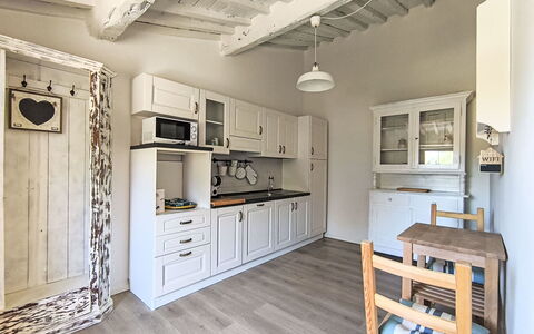 Scarlino 35: Furniture, Interior Design, Wood, Flooring, Ceiling, Floor, Room, Cabinetry, Kitchen, Home