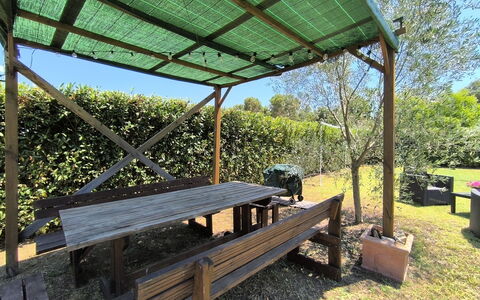 Scarlino 35: Wood, Shade, Outdoor Structure, Outdoor Table, Outdoor Bench, Canopy, Garden, Outdoor Furniture, Wood Stain, Gazebo