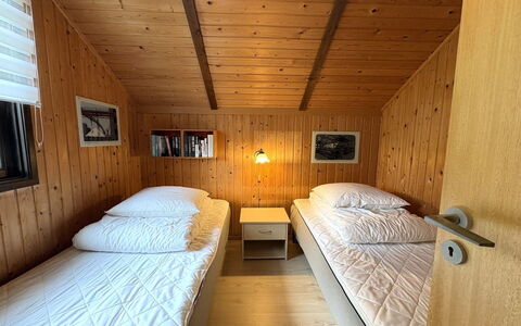 Kalervo - 2.9Km to the Fjord: Bed, Bedroom, Wood, Bed Sheet, Interior Design, Bedding, Ceiling, Floor, Furniture, Bed Frame