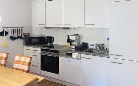 Mellau Appartments: Kitchen Appliance, Kitchen, Countertop, Cabinetry, Flooring, Major Appliance, Furniture, Interior Design, Wood, Home Appliance