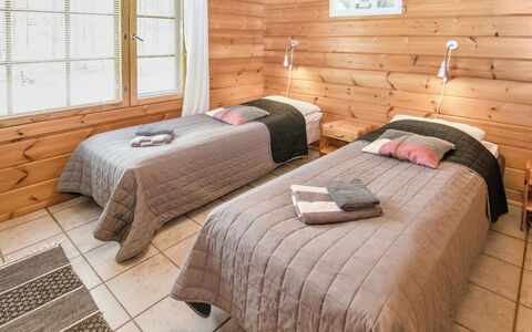 Joutsen: Wood, Floor, Interior Design, Flooring, Furniture, Ceiling, Bed, Room, Wood Flooring, Bedroom