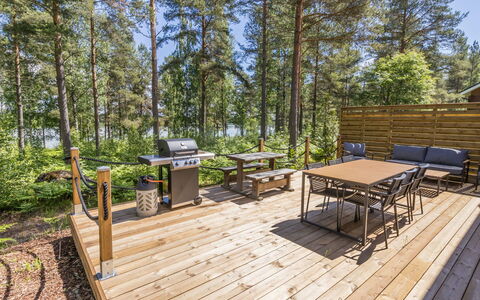 Lokki: Wood, Deck, Hardwood, Plank, Outdoor Furniture, Cottage, Wood Flooring, Log Cabin, Wood Stain, Porch