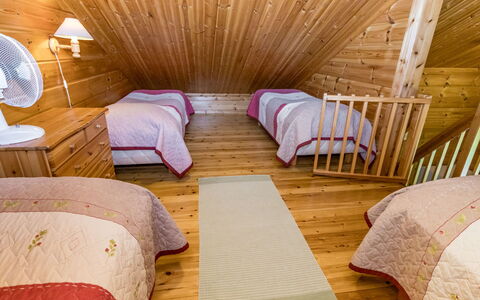 Lokki: Floor, Flooring, Interior Design, Wood, Ceiling, Bedroom, Bed, Wood Flooring, Furniture, Room