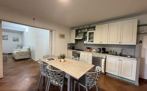 Villa Emme: Furniture, Interior Design, Flooring, Floor, Wood, Kitchen, Ceiling, Countertop, Room, Table