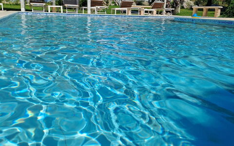 Villa Emme: Blue, Water, Swimming Pool, Leisure, Resort, Composite Material, Shade, Outdoor Furniture, Eco Hotel, Water Feature