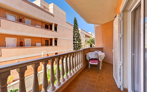 Kris Costasol: Wood, Furniture, Chair, Sea, Apartment, Balcony, Ocean, Shade, Outdoor Furniture, Wood Stain