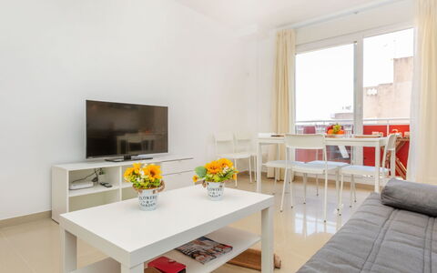 Benicarlo Center: Wood, Furniture, Chair, Sea, Apartment, Balcony, Ocean, Shade, Outdoor Furniture, Wood Stain