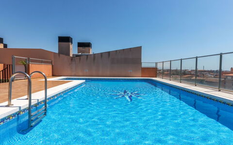 Benicarlo Center: Wood, Furniture, Chair, Sea, Apartment, Balcony, Ocean, Shade, Outdoor Furniture, Wood Stain
