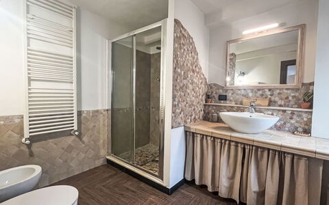 Ca Dell'Andre: Flooring, Interior Design, Floor, Plumbing Fixture, Bathroom, Ceiling, Room, Tap, Furniture, Sink