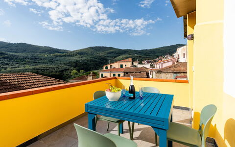 Ca Dell'Andre: Yellow, Interior Design, Home, Apartment, Orange, Ceiling, Wood Stain, Balcony, Chair, Hotel