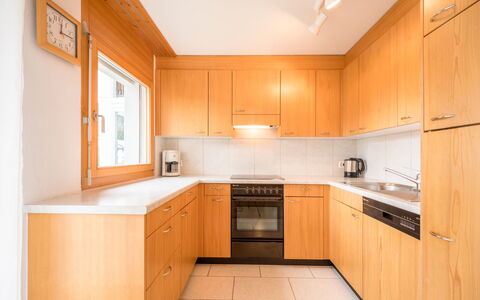Val Mulin 8.2: Kitchen, Cabinetry, Countertop, Wood, Flooring, Interior Design, Kitchen Appliance, Floor, Sink, Major Appliance