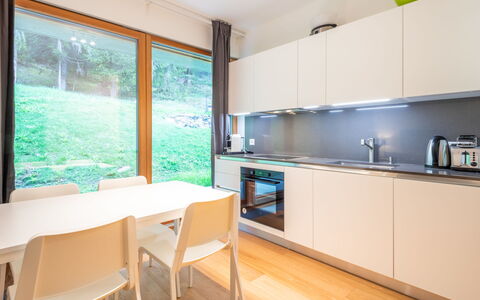 Cuolm Liung Apt. 52: Interior Design, Kitchen, Flooring, Wood, Furniture, Countertop, Kitchen Appliance, Major Appliance, Ceiling, Floor