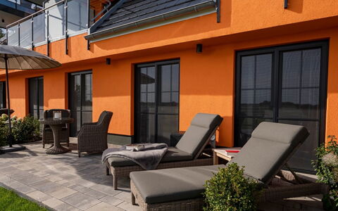 Rambin 100: Furniture, Orange, Interior Design, Chair, Outdoor Furniture, Apartment, Wood Stain, Design, Swimming Pool, Hotel