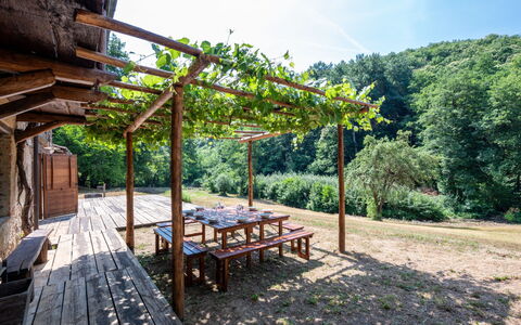 La Baluna: Furniture, Outdoor Furniture, Chair, Shade, Outdoor Table, Houseplant, Patio, Yard, Design, Balcony