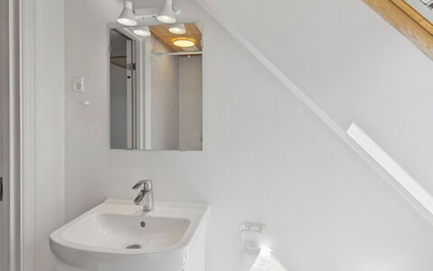 Toivo - 300M from the Sea: Wall, Plumbing Fixture, Interior Design, Flooring, Wood, Bathroom Sink, Floor, Sink, Ceiling, Bathroom