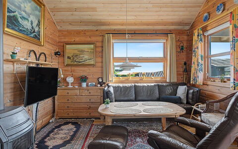 Evdokija - 50M from the Sea: Wood, Furniture, Interior Design, Ceiling, Home, Living Room, Floor, Log Cabin, Couch, Room