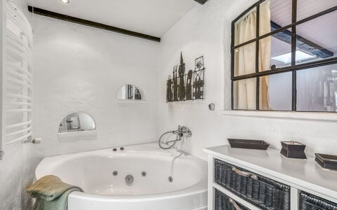 Sinikka - 600M to the Fjord: Interior Design, Wall, Plumbing Fixture, Ceiling, Flooring, Floor, Bathtub, Bathroom, Lighting, Home
