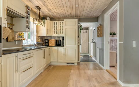 Myrra: Wood, Flooring, Interior Design, Ceiling, Cabinetry, Floor, Wood Flooring, Kitchen, Home, Countertop