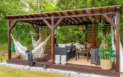 Myrra: Wood, Outdoor Furniture, Furniture, Garden, Outdoor Table, Gazebo, Backyard, Patio, Outdoor Structure, Hardwood