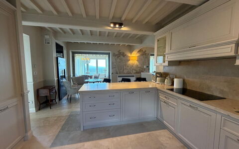 Villa Maddalena alla Guglielmesca: Furniture, Flooring, Interior Design, Kitchen, Countertop, Wood, Cabinetry, Floor, Ceiling, Lighting