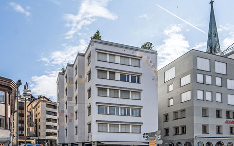 Chesa Enania: Apartment, Architecture, Residential Area, Condominium, Composite Material, Urban Design, Balcony, Mixed-Use, Shade