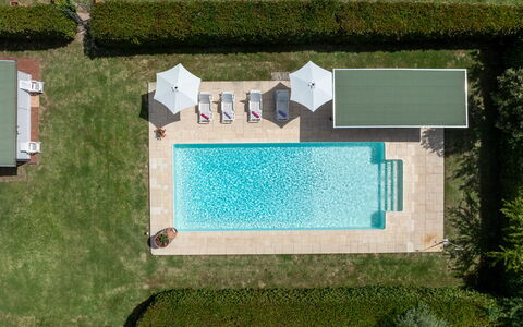 Il Cipresso, Casa Martina, Cortona: Swimming Pool, Resort, Composite Material, Thermae, Shade, Outdoor Furniture, Garden, Leisure, Eco Hotel, Landscaping