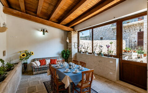 Antica Cascina 191: Wall, Furniture, Flooring, Interior Design, Floor, Flowerpot, Ceiling, Houseplant, Chair, Brick