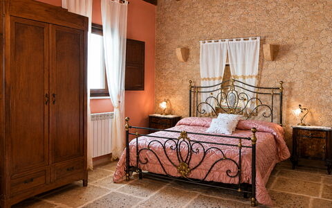 Antica Cascina 191: Furniture, Interior Design, Flooring, Wood, Floor, Bedroom, Bed, Drawer, Linens, Room