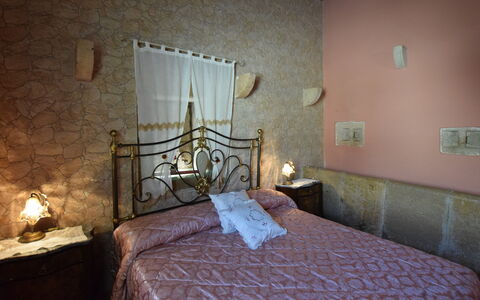 Antica Cascina 191: Wall, Bedroom, Furniture, Linens, Bed, Lighting, Interior Design, Bed Sheet, Floor, Bedding