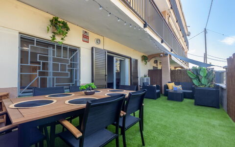Rosa Dels Vents: Floor, Apartment, Balcony, Shade, Courtyard, Hardwood, Fence, Handrail, Houseplant, Villa